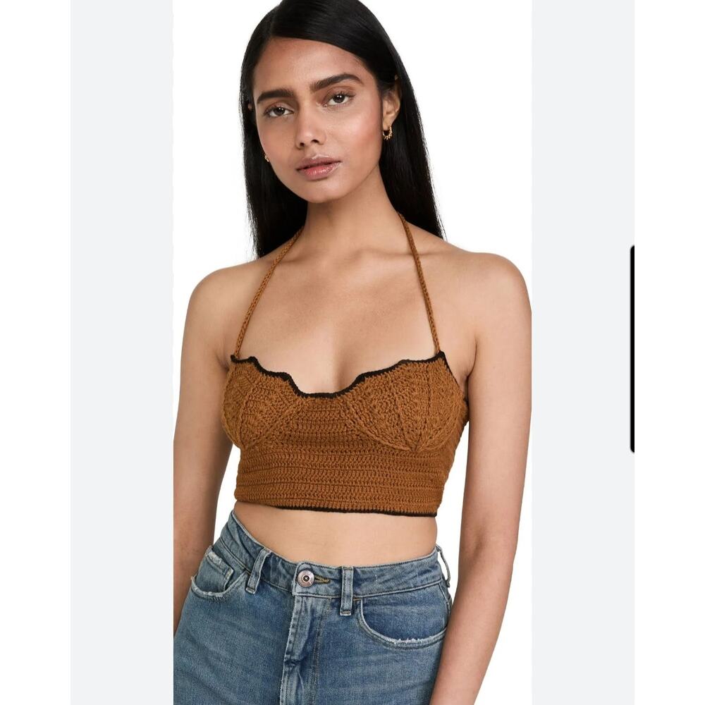 Stella Pardo Paris Orange Samira Knit Crop Top NWT Size Small
